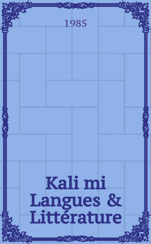 Kali mi Langues & Littérature