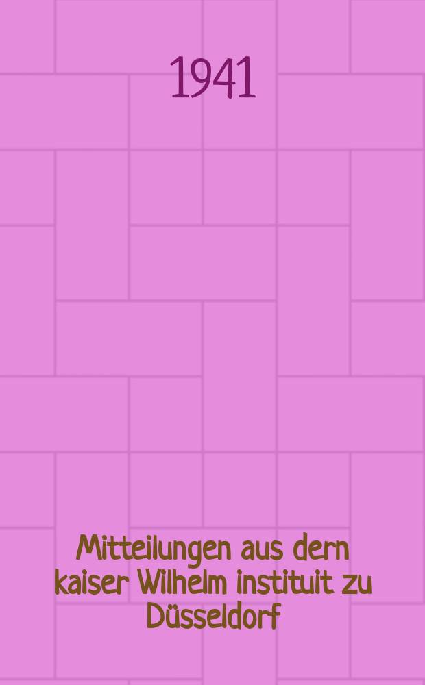 Mitteilungen aus dern kaiser Wilhelm instituit zu D&uuml;sseldorf : Hrsg. v. Friedr. K&ouml;rber. Bd.23 1941, Lief.3. Abhand 1. 411 : Gustav Thanheiser und Josef Heyes, Ein Verfrahren zur spektralanalytischen Untersuchung kleiner Fl&auml;chenelemente