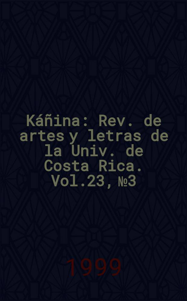 Káñina : Rev. de artes y letras de la Univ. de Costa Rica. Vol.23, №3 : Francisco Amigbetti