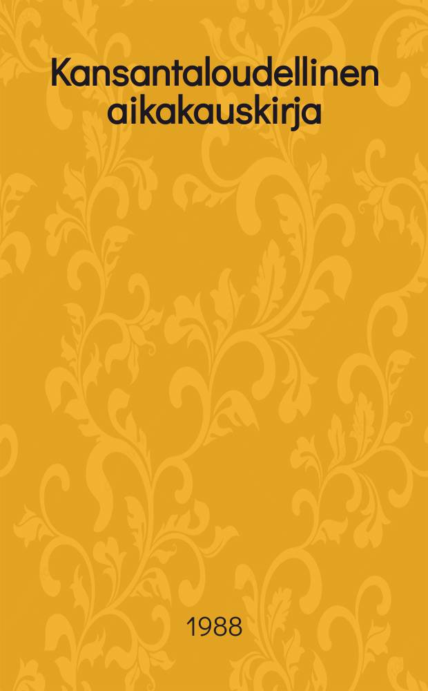 Kansantaloudellinen aikakauskirja = The Finnish economic journal