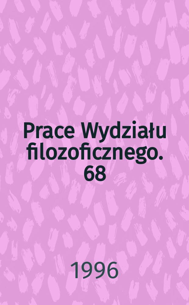 Prace Wydziału filozoficznego. 68 : Jan Franciszek Drewnowski