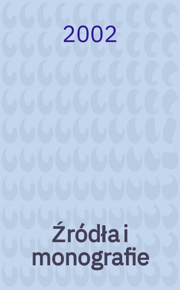 [Źródła i monografie] : Świt i zmierzch baroku