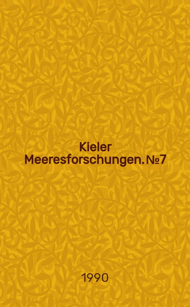 Kieler Meeresforschungen. №7 : Nitrogen, phosphorus, plankton and oxygen...