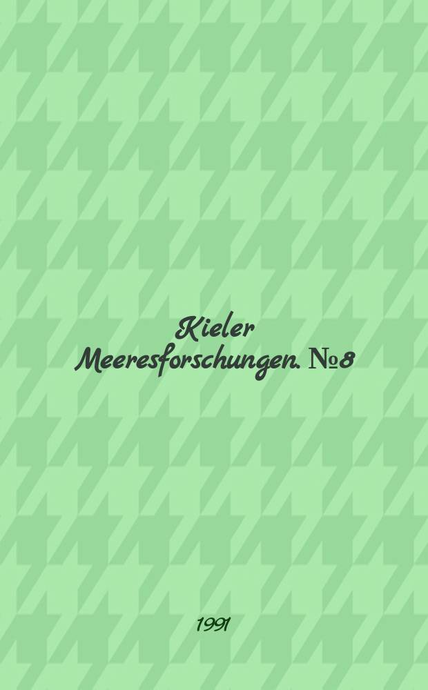 Kieler Meeresforschungen. №8 : Distribution and activity of micro organism in the sea