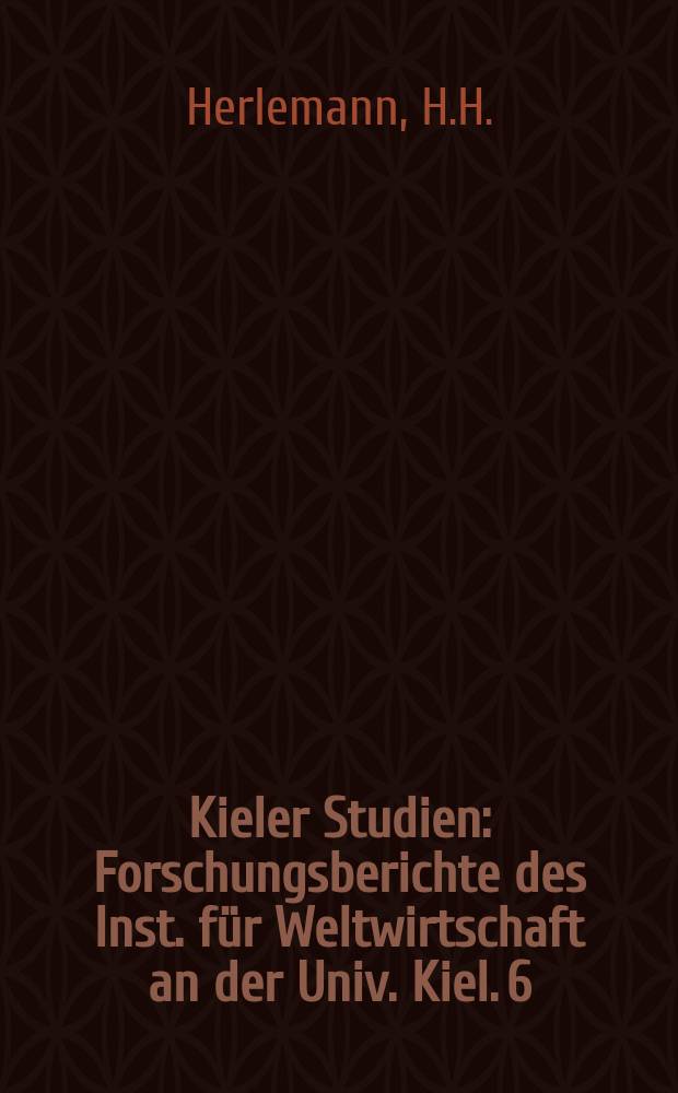 Kieler Studien : Forschungsberichte des Inst. für Weltwirtschaft an der Univ. Kiel. 6 : Die Versorgung der westdeutschen Landwirtschaft mit Mineraldünger