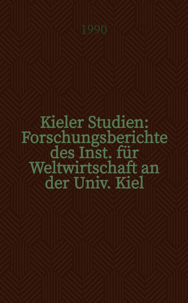 Kieler Studien : Forschungsberichte des Inst. f&uuml;r Weltwirtschaft an der Univ. Kiel : Regulierungen auf dem Arbeitsmarkt der Bundsrepublik