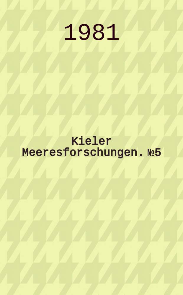 Kieler Meeresforschungen. №5 : Lower organisms and their rote in the food web