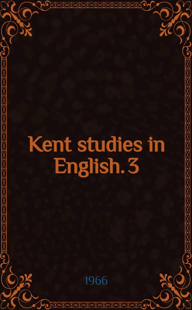 Kent studies in English. 3 : Bartleby the Scrivener