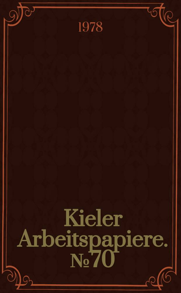 Kieler Arbeitspapiere. №70 : Die Wirtschaftsplanung Gabuns