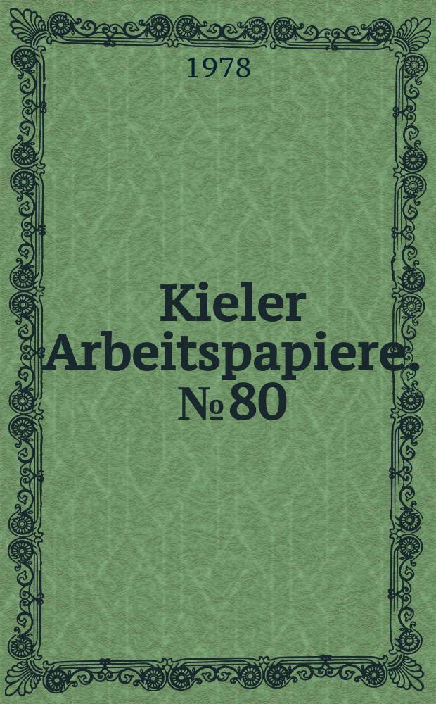 Kieler Arbeitspapiere. №80 : Der Süd - Süd - Handel - Substitut oder Komplement...
