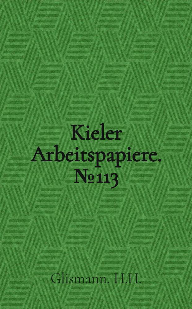 Kieler Arbeitspapiere. №113 : On the political economy of protection...
