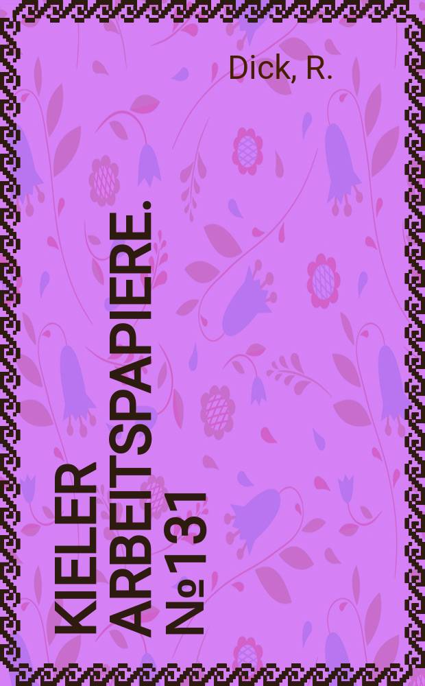 Kieler Arbeitspapiere. №131 : Tiefseebergbau versuz Landbergbau