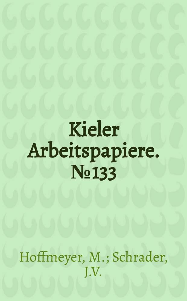 Kieler Arbeitspapiere. №133 : A medium term outlook for...