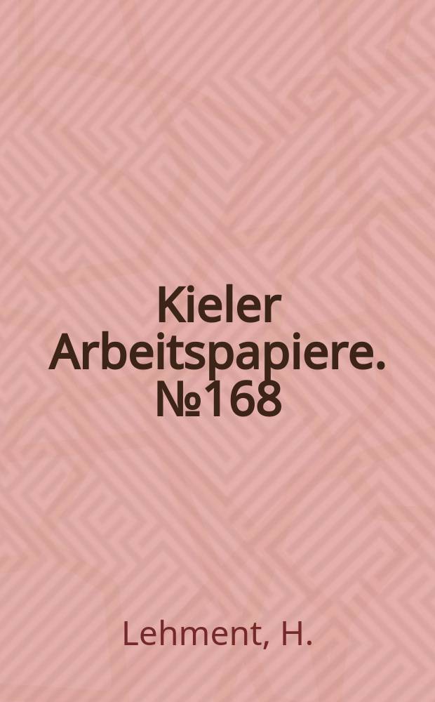 Kieler Arbeitspapiere. №168 : The macroeconomic implications of public sector...