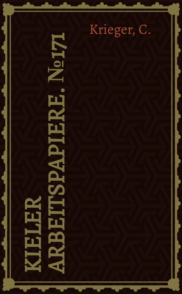 Kieler Arbeitspapiere. №171 : Muster des regionalen Strukturwandels...