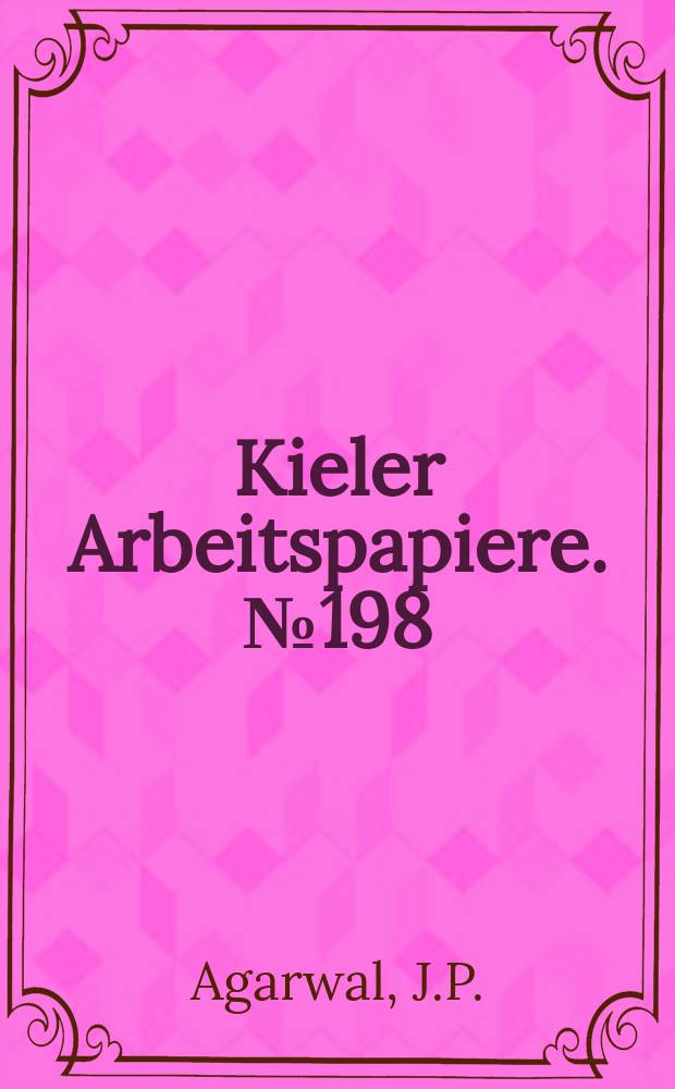 Kieler Arbeitspapiere. №198 : Intra - LDCs foreign direct investment...