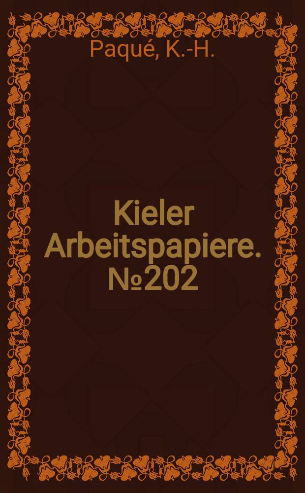 Kieler Arbeitspapiere. №202 : Tax expenditrures versus direct...