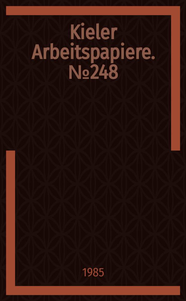 Kieler Arbeitspapiere. №248 : Debt versus in development...