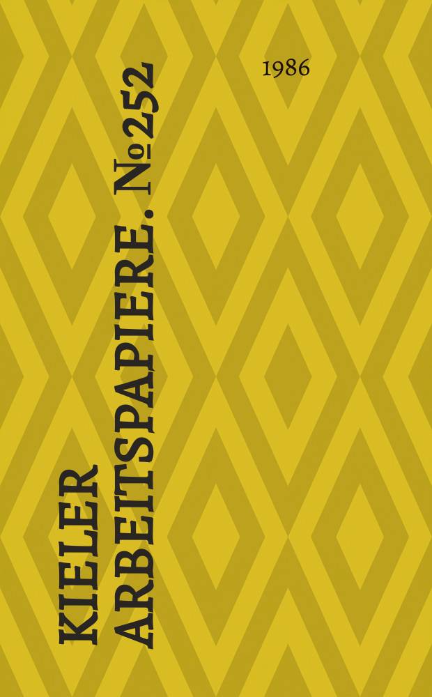Kieler Arbeitspapiere. №252 : Statistics on labour productivity in West Germany