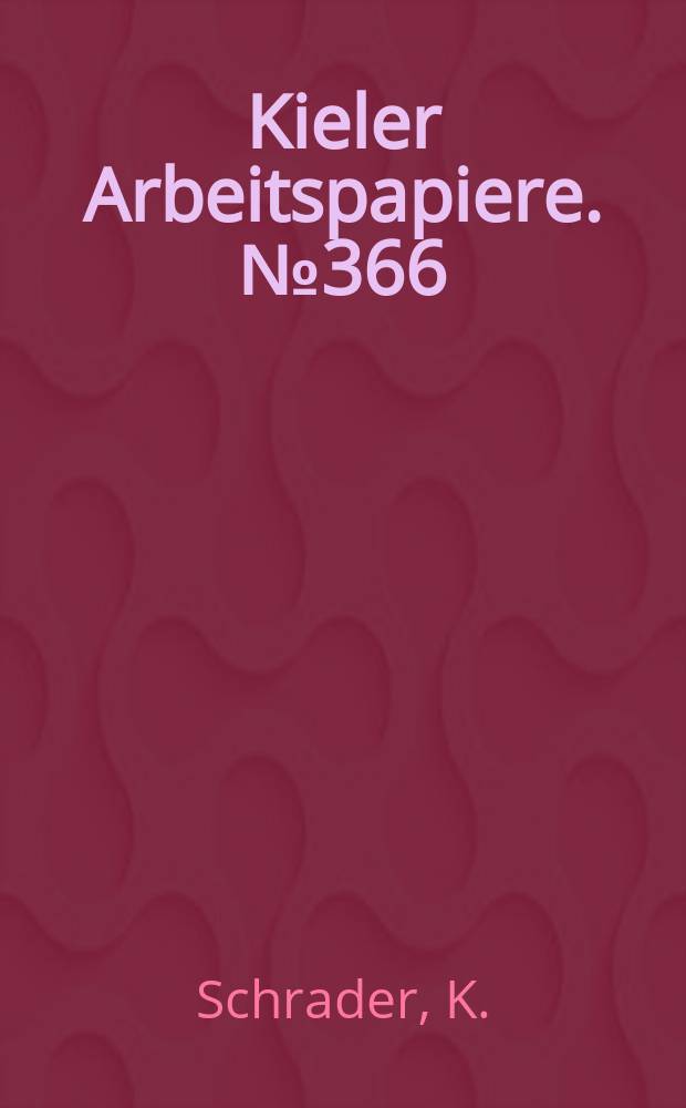 Kieler Arbeitspapiere. №366 : Gesamtwirtschaftliche Wirkungen von Rüstungs - ...