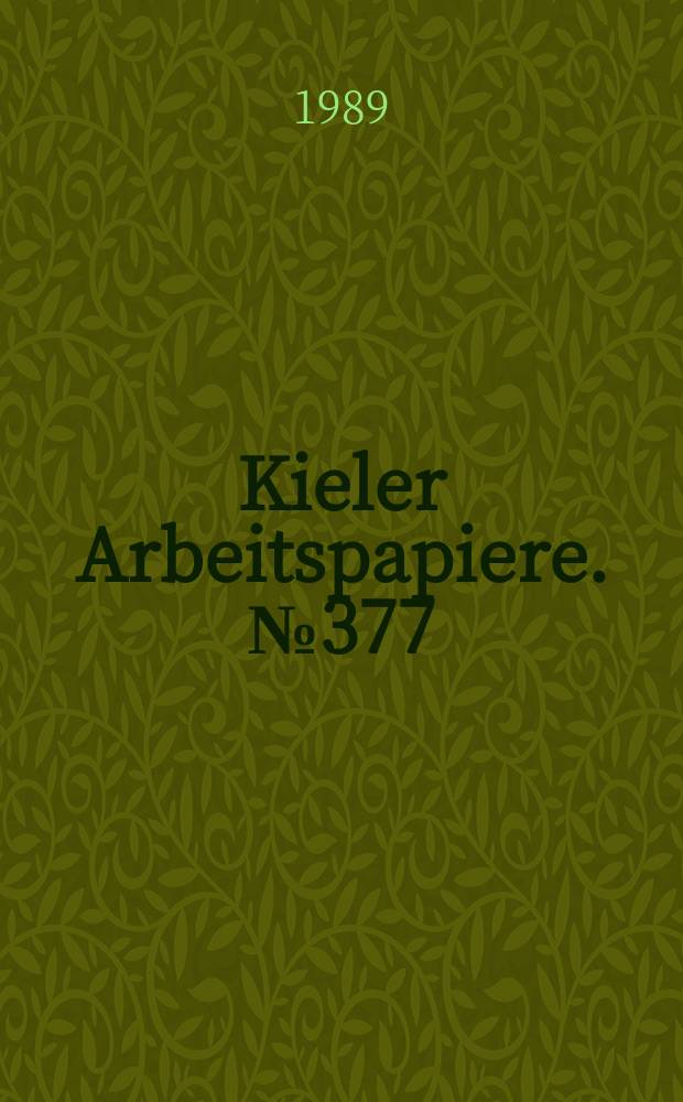 Kieler Arbeitspapiere. №377 : The harmonization issue in Europe