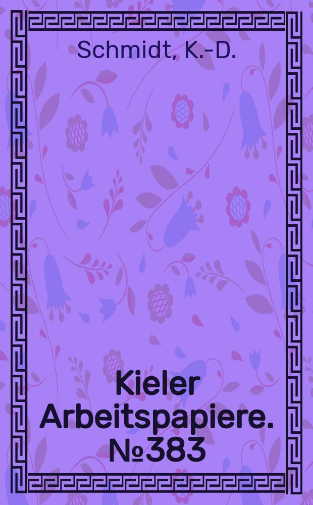 Kieler Arbeitspapiere. №383 : Kehren aus der Arbeitslosigkeit