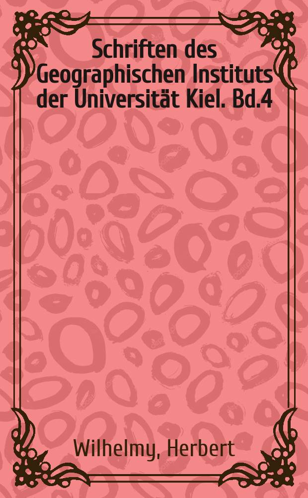 Schriften des Geographischen Instituts der Universität Kiel. Bd.4 : Hochbulgarien. I Die ländlichen Siedlungen und die bäuerliche Wirtschaft