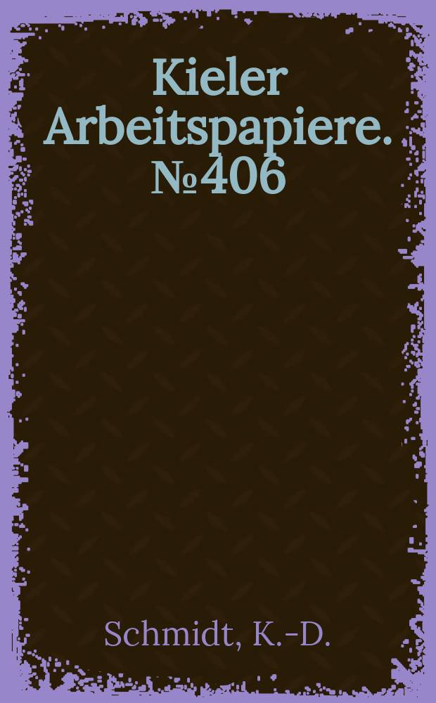 Kieler Arbeitspapiere. №406 : Mehr Arbeitsplätze durch weniger...
