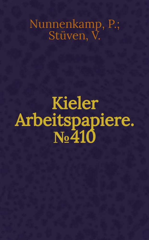 Kieler Arbeitspapiere. №410 : Wirtschaftsreform...