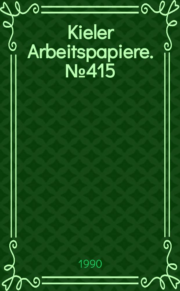 Kieler Arbeitspapiere. №415 : The Gramm - Rudman - Hollings act
