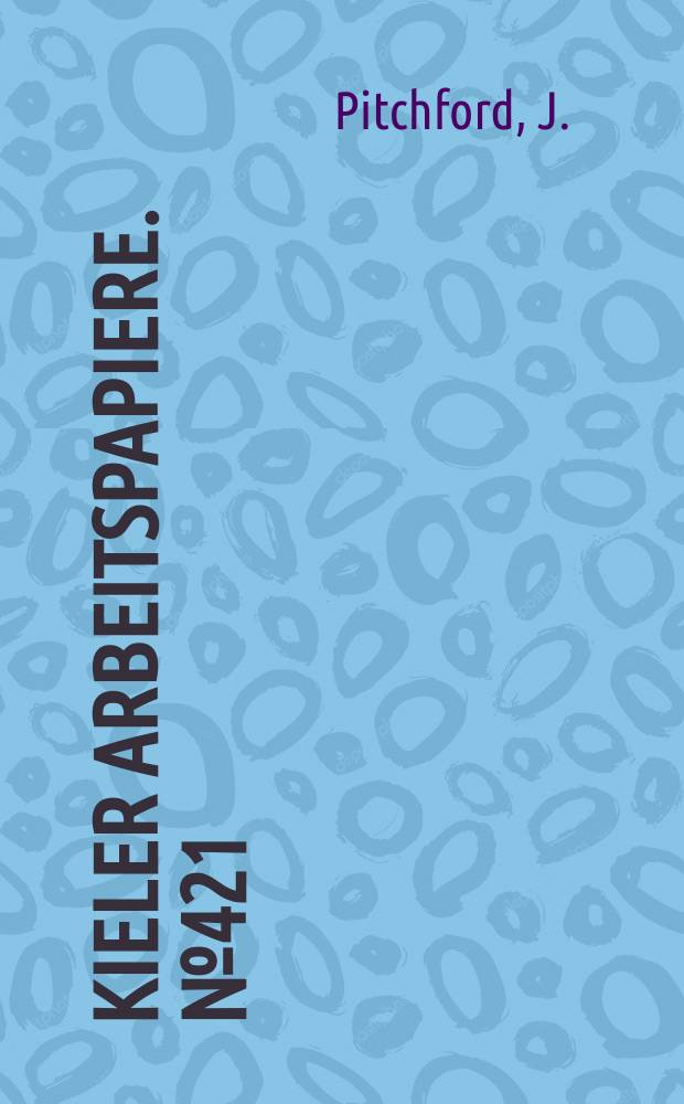 Kieler Arbeitspapiere. №421 : Elasticities and trade imbalances