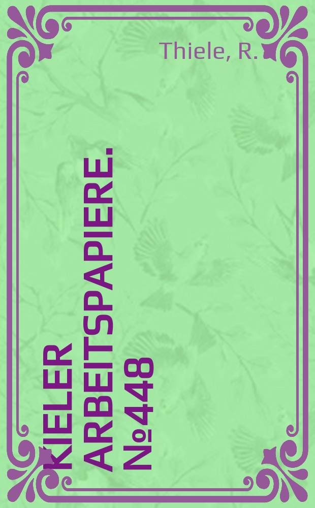 Kieler Arbeitspapiere. №448 : Structure and determinants of price...