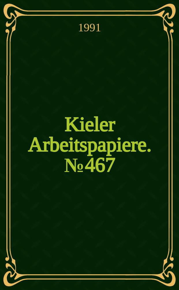 Kieler Arbeitspapiere. №467 : Die Finanzbeziehungen zwischen Bund...