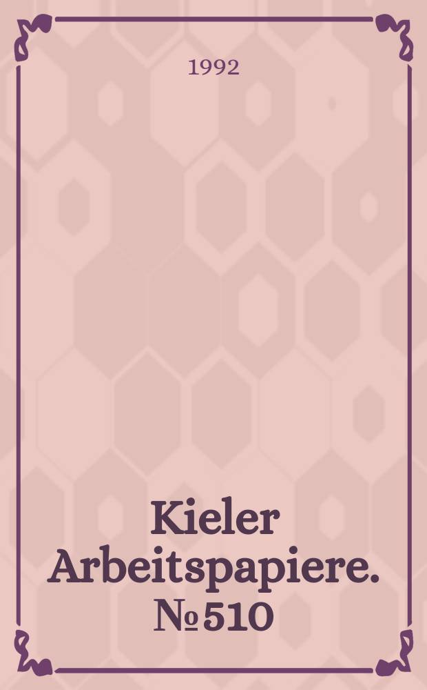 Kieler Arbeitspapiere. №510 : West-East technology transfer