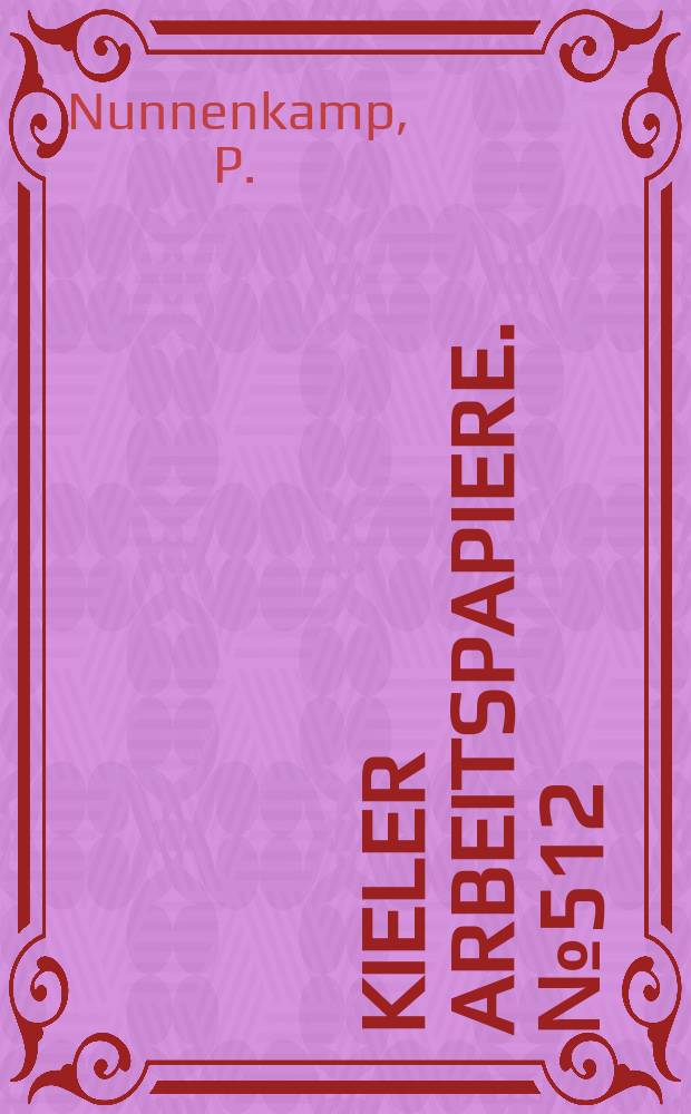 Kieler Arbeitspapiere. №512 : International financing of environmental...