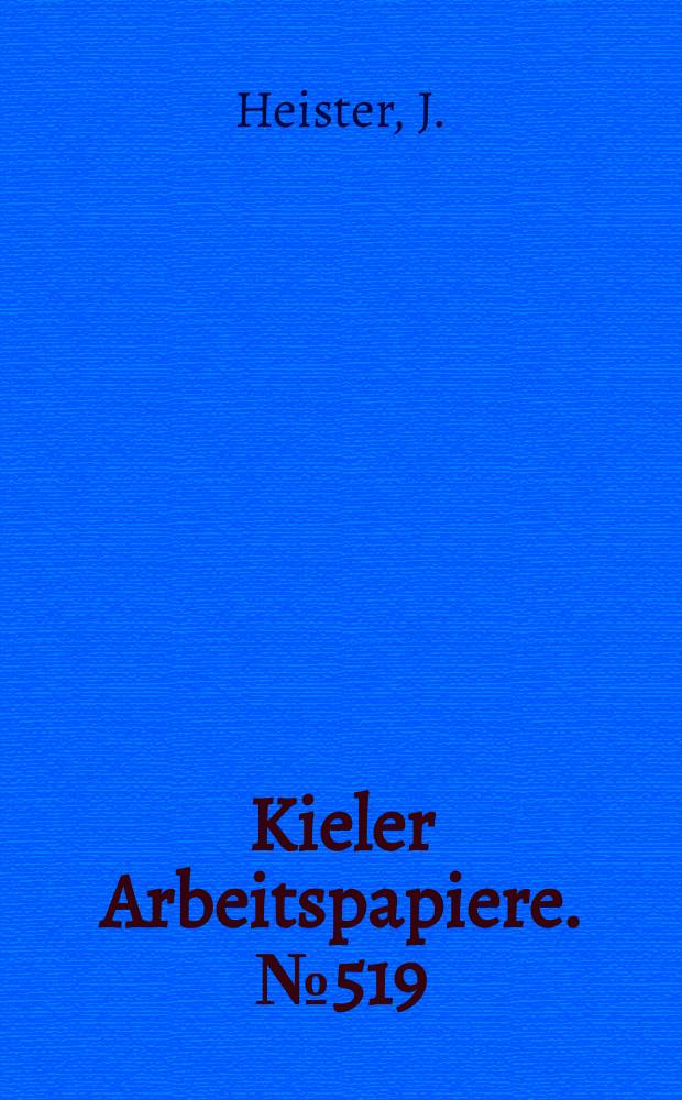 Kieler Arbeitspapiere. №519 : Strategien globaler Umweltpolitik