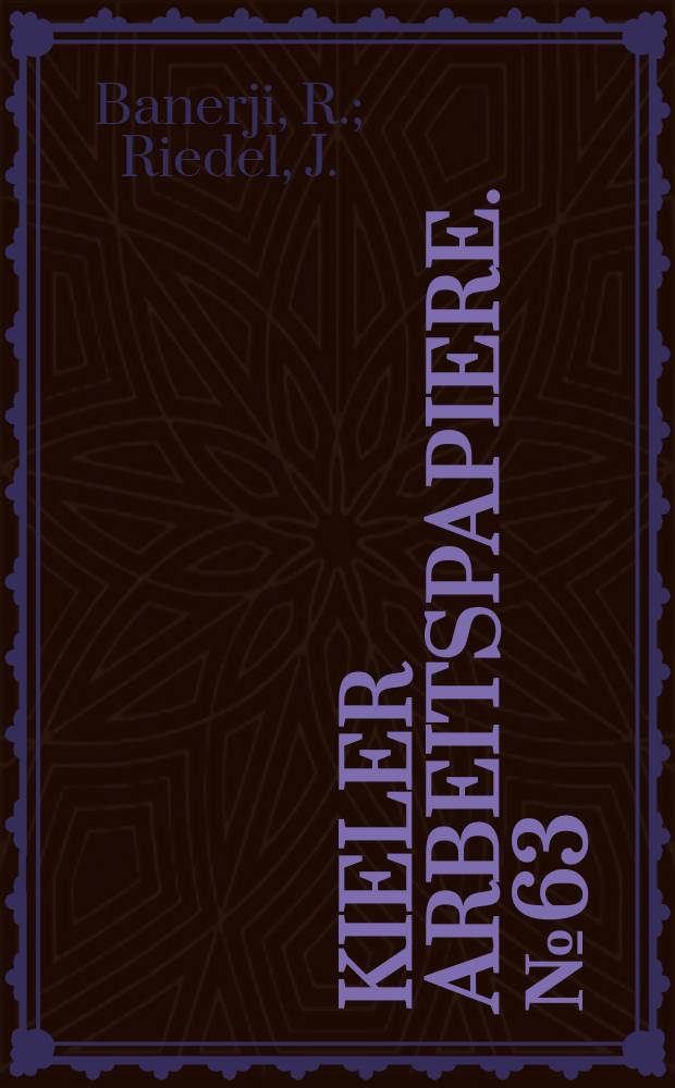 Kieler Arbeitspapiere. №63 : Industrial employment expansion under...