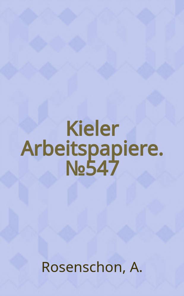 Kieler Arbeitspapiere. №547 : Sparpotentiale im Bundeshaushalt