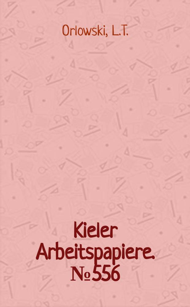 Kieler Arbeitspapiere. №556 : Indirect transfers in trade...