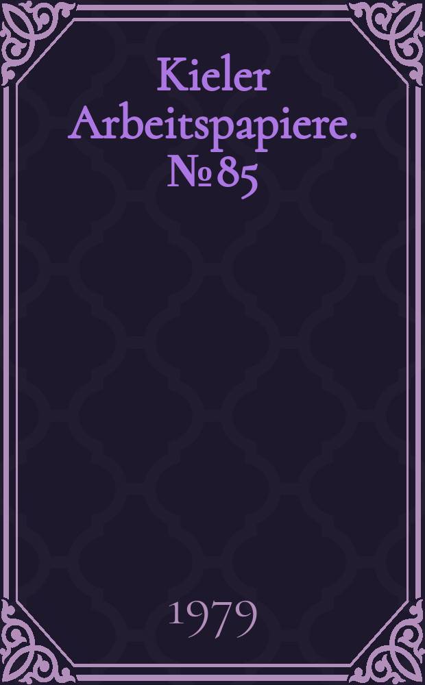 Kieler Arbeitspapiere. №85 : Faktorsubstitution in Mexikos...