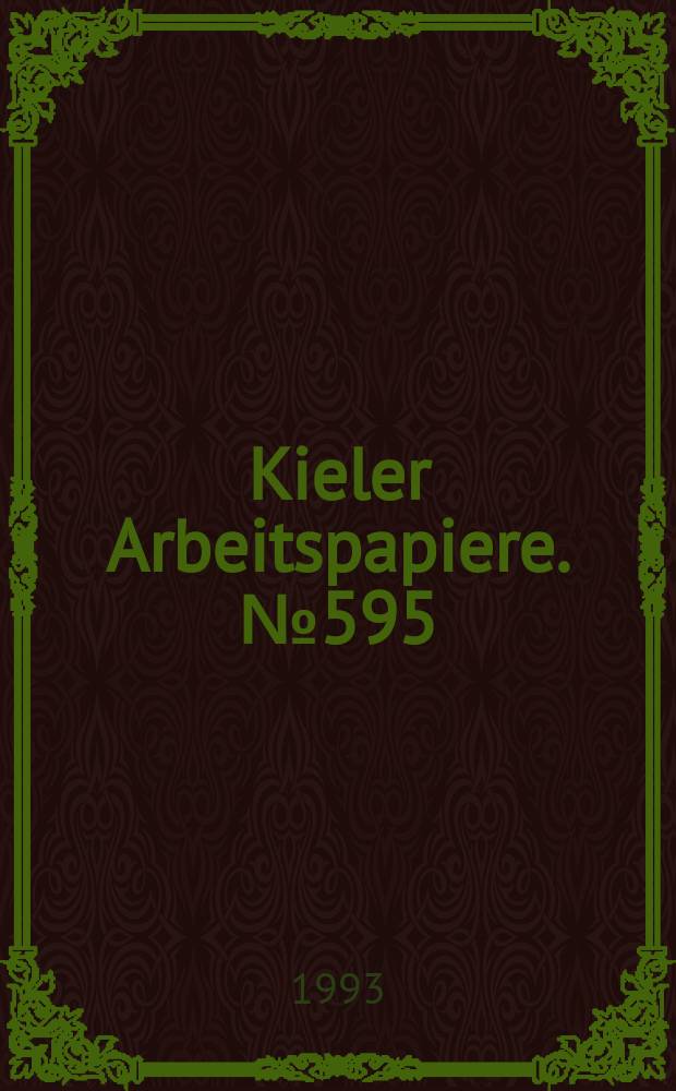 Kieler Arbeitspapiere. №595 : Empirische allgemeine Gleichgewichts - Modelle Struktur und Anwendungsmöglichkeiten