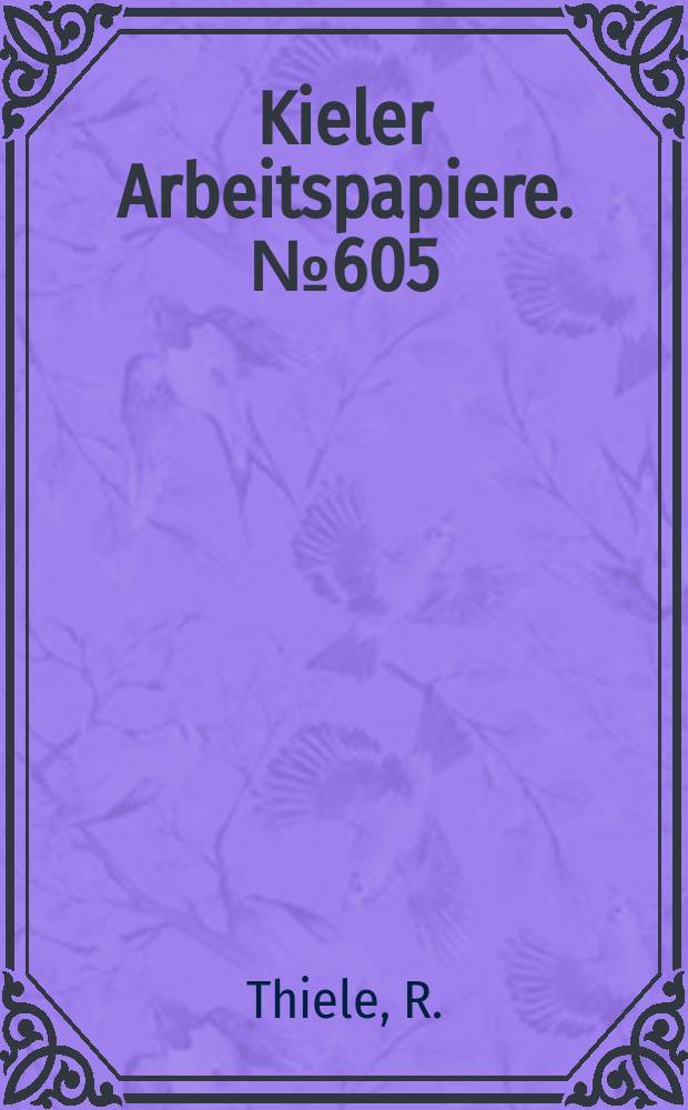 Kieler Arbeitspapiere. №605 : Public policies and deforestation...