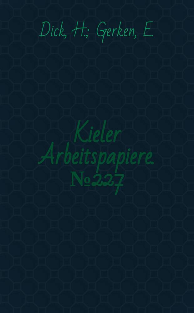 Kieler Arbeitspapiere. №227 : Exogenous sources of food...