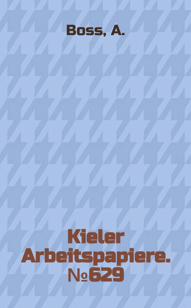 Kieler Arbeitspapiere. №629 : Öffentliche Finanzen