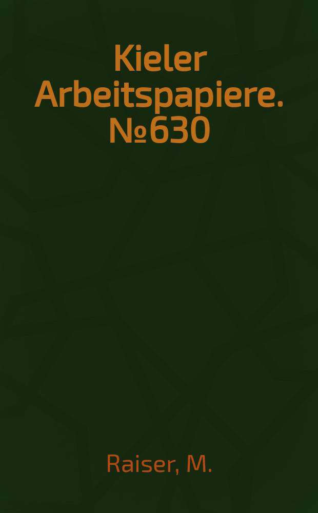 Kieler Arbeitspapiere. №630 : Lessons for whom from whom?