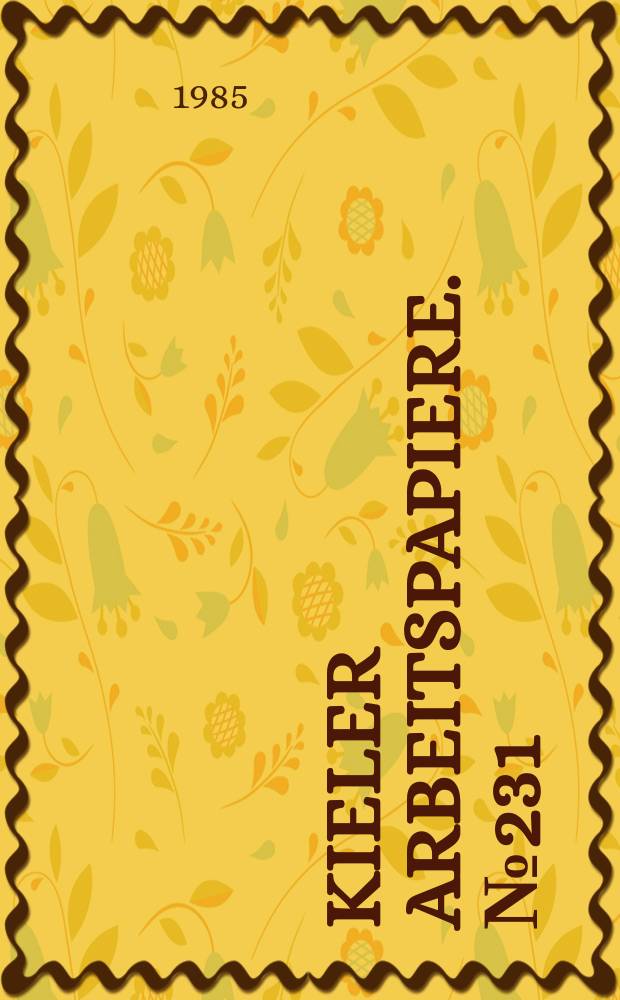 Kieler Arbeitspapiere. №231 : Lohnquote und Beschäftigung...