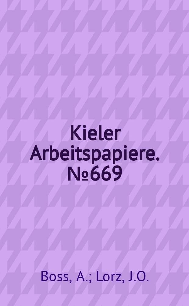 Kieler Arbeitspapiere. №669 : Die &ouml;ffentliche Verschuldung...