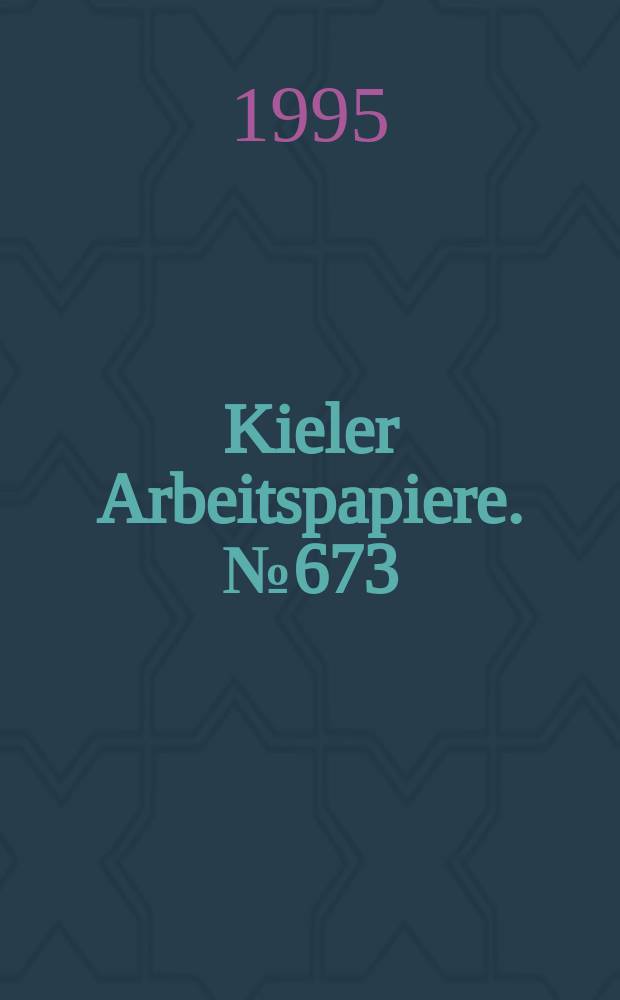 Kieler Arbeitspapiere. №673 : Schätzung von Geldnachfragefunktionen...