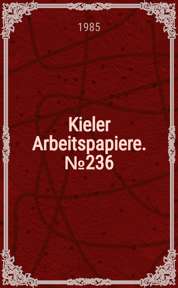 Kieler Arbeitspapiere. №236 : Long waves in Argentine economic...