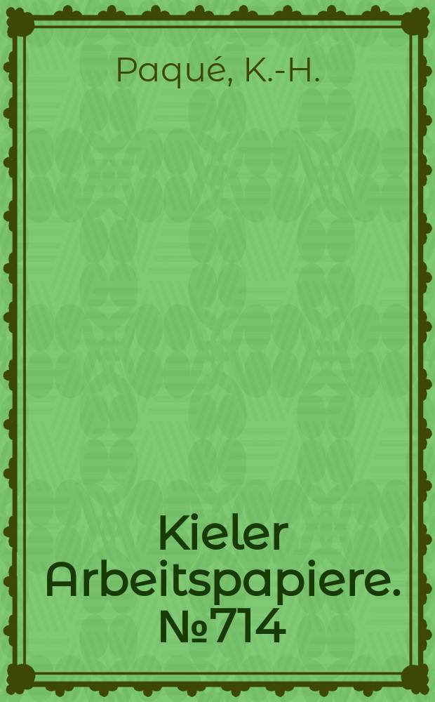 Kieler Arbeitspapiere. №714 : The case for technology policy